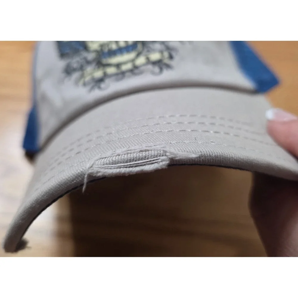 Trucker Hat Mens Gray Blue Crow Eaters Samcro Embroidered Logo Mesh Back Outdoor